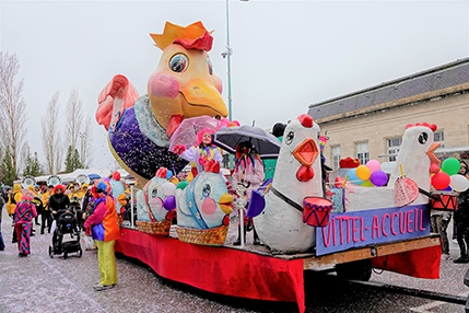 vittel|carnaval|char|poulet|fête