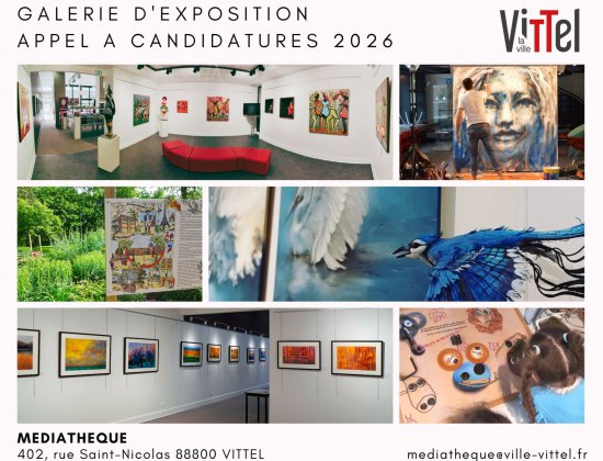 Appel à candidatures pour les expositions 2026 à la Médiathèque de Vittel