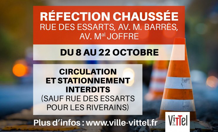 Travaux de rénovation de voirie - Rue des Essarts, Avenue Maurice Barrès et Avenue Maréchal Joffre